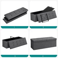 SONGMICS Sitztruhe LSF76GYZ dunkelgrau Stoff 110,0 cm
