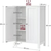 VASAGLE Badschrank BCB60W weiß 60,0 x 30,0 x 80,0 cm