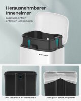 SONGMICS Mülleimer 30,0 l weiß, 1 St.