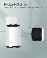 SONGMICS Mülleimer 30,0 l weiß, 1 St.