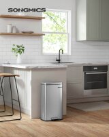 SONGMICS Mülleimer 30,0 l silber, 1 St.