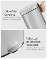 SONGMICS Mülleimer 30,0 l silber, 1 St.