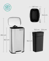 SONGMICS Mülleimer 30,0 l silber, 1 St.