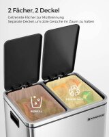 SONGMICS Mülltrenner 2x 15,0 l edelstahl, 1 St.