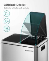 SONGMICS Mülltrenner 2x 15,0 l edelstahl, 1 St.