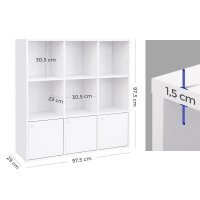VASAGLE Regalschrank, LBC33WT weiß 97,5 x 29,0 x 97,5 cm, 1 St.