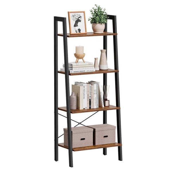 VASAGLE Bücherregal braun, schwarz 56,0 x 34,0 x 137,5 cm, 1 St.