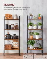 VASAGLE Bücherregal braun, schwarz 56,0 x 34,0 x 137,5 cm, 1 St.