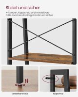 VASAGLE Bücherregal braun, schwarz 56,0 x 34,0 x 137,5 cm, 1 St.
