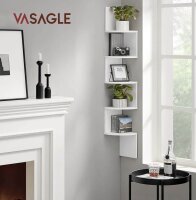 VASAGLE Eckregal weiß 20,0 x 20,0 x 126,0 cm, 1 St.