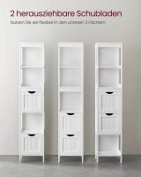 VASAGLE Badschrank BBC66WT weiß 30,0 x 30,0 x 141,5 cm