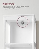 VASAGLE Badschrank BBC66WT weiß 30,0 x 30,0 x 141,5 cm