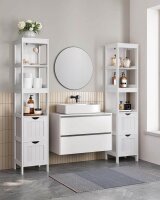 VASAGLE Badschrank BBC66WT weiß 30,0 x 30,0 x 141,5 cm