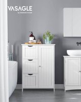 VASAGLE Badschrank BBC49WT weiß 60,0 x 30,0 x 81,0 cm