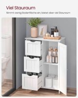 VASAGLE Badschrank BBC49WT weiß 60,0 x 30,0 x 81,0 cm