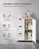 VASAGLE Badschrank BBC49WT weiß 60,0 x 30,0 x 81,0 cm