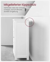 VASAGLE Badschrank BBC49WT weiß 60,0 x 30,0 x 81,0 cm