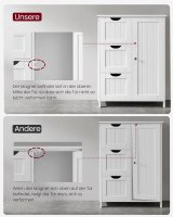 VASAGLE Badschrank BBC49WT weiß 60,0 x 30,0 x 81,0 cm