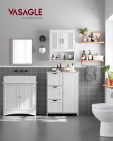 VASAGLE Badschrank BBC49WT weiß 60,0 x 30,0 x 81,0 cm