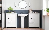 VASAGLE Badschrank BBC49WT weiß 60,0 x 30,0 x 81,0 cm