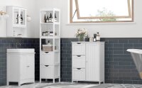 VASAGLE Badschrank BBC49WT weiß 60,0 x 30,0 x 81,0 cm