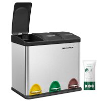 SONGMICS Mülltrenner 3x 8,0 l edelstahl, 1 St.