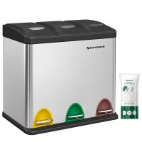 SONGMICS Mülltrenner 3x 8,0 l edelstahl, 1 St.