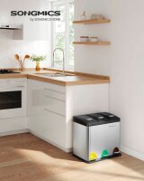 SONGMICS Mülltrenner 3x 8,0 l edelstahl, 1 St.