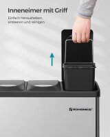 SONGMICS Mülltrenner 3x 8,0 l edelstahl, 1 St.