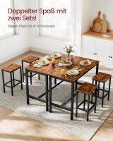 VASAGLE Bartisch-Set, schwarz Holz, Metall, 3-teilig
