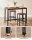 VASAGLE Bartisch-Set, schwarz Holz, Metall, 3-teilig