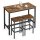 VASAGLE Bartisch-Set, schwarz Holz, Metall, 3-teilig