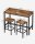VASAGLE Bartisch-Set, schwarz Holz, Metall, 3-teilig