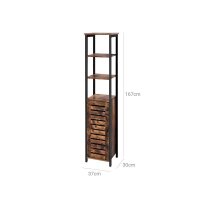 VASAGLE Regalschrank, LSC37BX braun 37,0 x 30,0 x 167,0...
