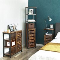 VASAGLE Regalschrank, LSC37BX braun 37,0 x 30,0 x 167,0 cm, 1 St.