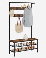 VASAGLE Garderobenbank mit Haken und Schuhrost HSR47BX...