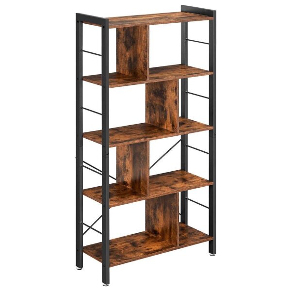 VASAGLE Bücherregal braun, schwarz 74,0 x 30,0 x 154,5 cm, 1 St.
