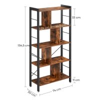 VASAGLE Bücherregal braun, schwarz 74,0 x 30,0 x 154,5 cm, 1 St.