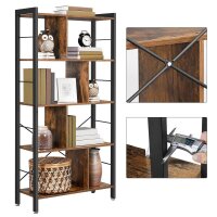 VASAGLE Bücherregal braun, schwarz 74,0 x 30,0 x 154,5 cm, 1 St.