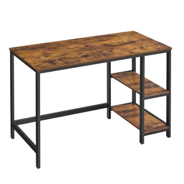 VASAGLE Schreibtisch braun rechteckig, 4-Fuß-Gestell schwarz 120,0 x 60,0 cm