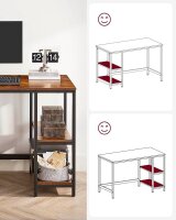 VASAGLE Schreibtisch braun rechteckig, 4-Fuß-Gestell schwarz 120,0 x 60,0 cm