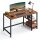 VASAGLE Schreibtisch braun rechteckig, 4-Fuß-Gestell schwarz 120,0 x 60,0 cm
