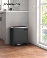 SONGMICS Mülltrenner 2x 15,0 l schwarz, 1 St.