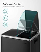 SONGMICS Mülltrenner 2x 15,0 l schwarz, 1 St.