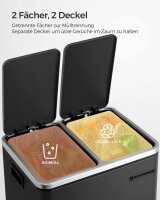 SONGMICS Mülltrenner 2x 15,0 l schwarz, 1 St.
