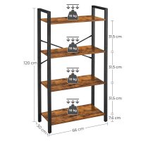 VASAGLE Bücherregal braun, schwarz 66,0 x 30,0 x 120,0 cm, 1 St.