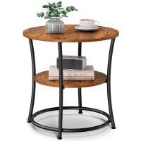 VASAGLE Beistelltisch rund Spanplatte braun 55,0 x 55,0 x...