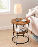 VASAGLE Beistelltisch rund Spanplatte braun 55,0 x 55,0 x 55,0 cm, 1 St.