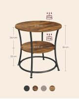 VASAGLE Beistelltisch rund Spanplatte braun 55,0 x 55,0 x 55,0 cm, 1 St.