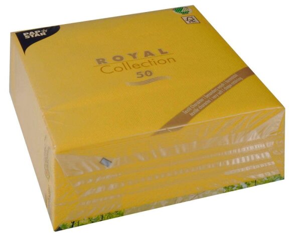 PAPSTAR Servietten gelb 3-lagig 40,0 x 40,0 cm, 50 St.
